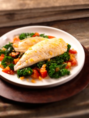 Italian Grilled Tilapia with Kale and Tomato